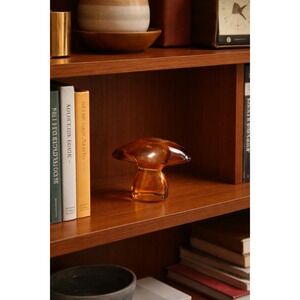 Vintage AMBER VIKING EPIC GLASS 2.5" H x 3" W  Small MUSHROOM 1970's Mid-Century